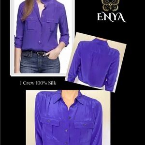 J. Crew Women's Purple Silk Top (Previously loved)